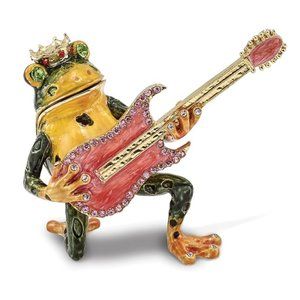 Bejeweled KEITH Rocks Musician Frog Trinket Box